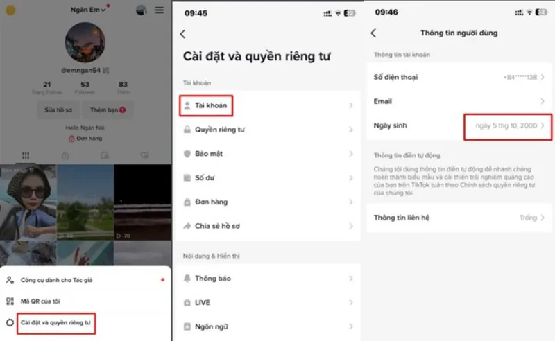 Cách chỉnh ngày sinh, độ tuổi trên TikTok dễ dàng nhất 2024