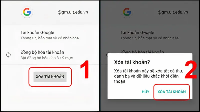 Cách xóa tài khoản Google trên Android cực đơn giản