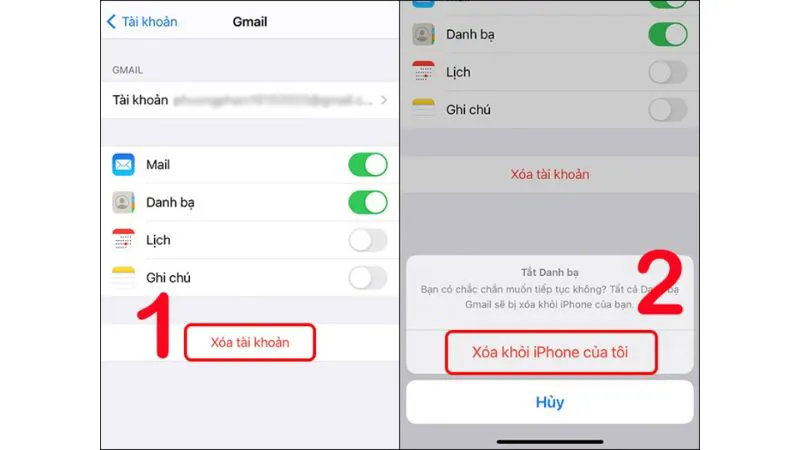 Hướng dẫn cách gỡ tài khoản Gmail trên điện thoại iPhone, Android