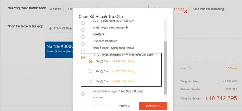 Hướng dẫn cách mua trả góp trên Shopee đơn giản nhất 2024