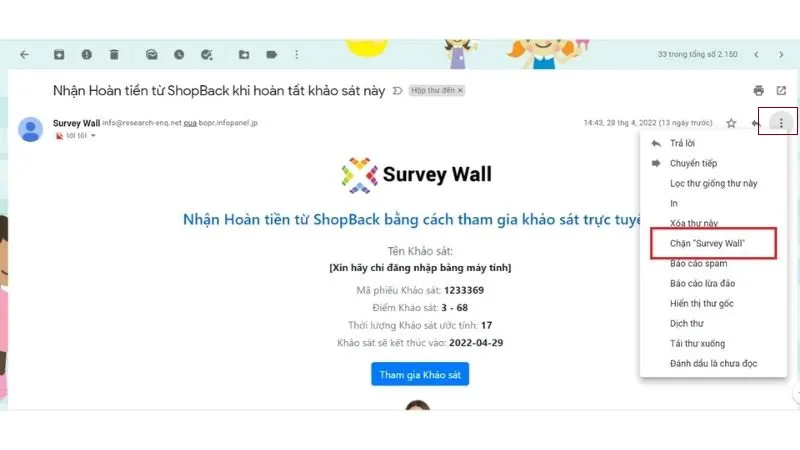 Hướng dẫn chặn hộp thư spam trong Gmail trên điện thoại đơn giản