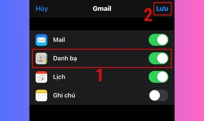 Hướng dẫn từng bước cách lấy danh bạ từ gmail về iPhone